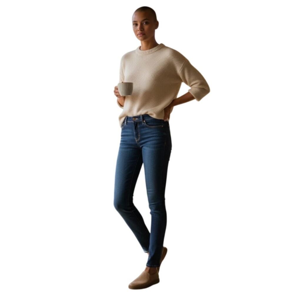PAIGE Denim Skyline Skinny Jeans In Color Dark Blue Mona Size 27x30